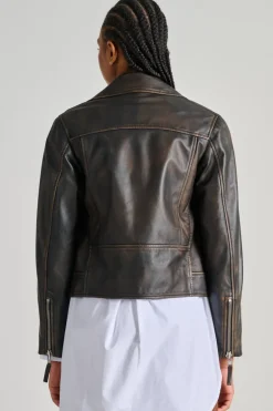 Giubbotto chiodo pelle nero