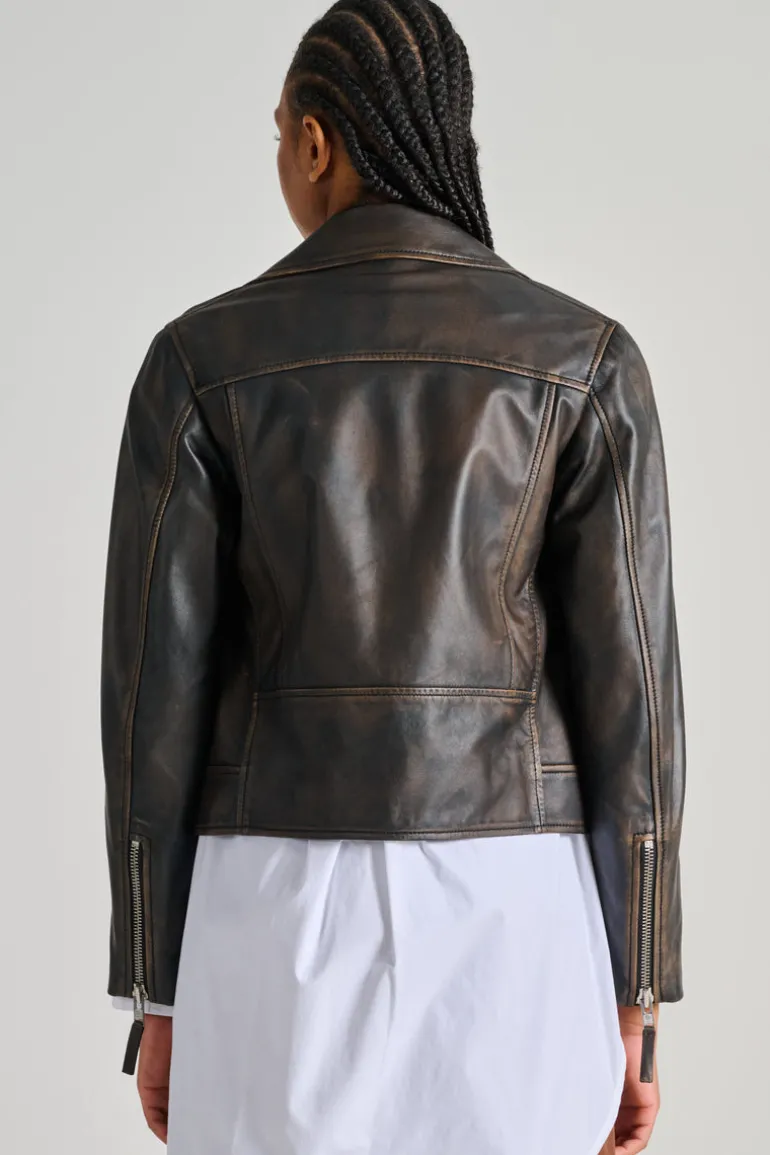 Giubbotto chiodo pelle nero