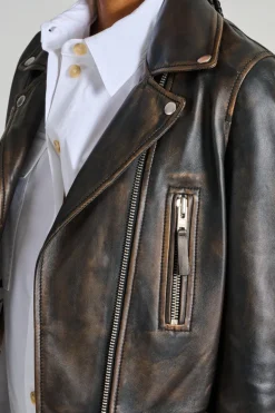 Giubbotto chiodo pelle nero