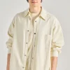 Giubbotto over shirt jacket tessuto beige