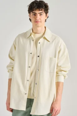 Giubbotto over shirt jacket tessuto beige