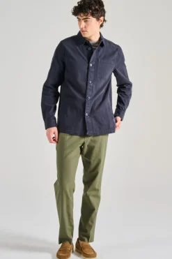 Giubbotto overshirt tessuto blu