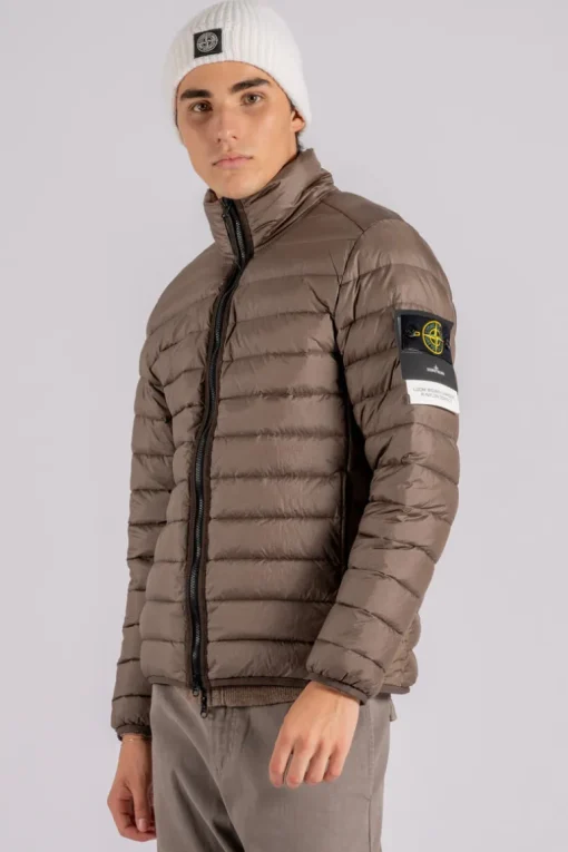 Giubbotto vera piuma rds marrone 100% poliammide