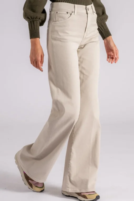 Jeans amber in cotone/lyocell beige