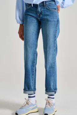 Jeans calie straight denim blu