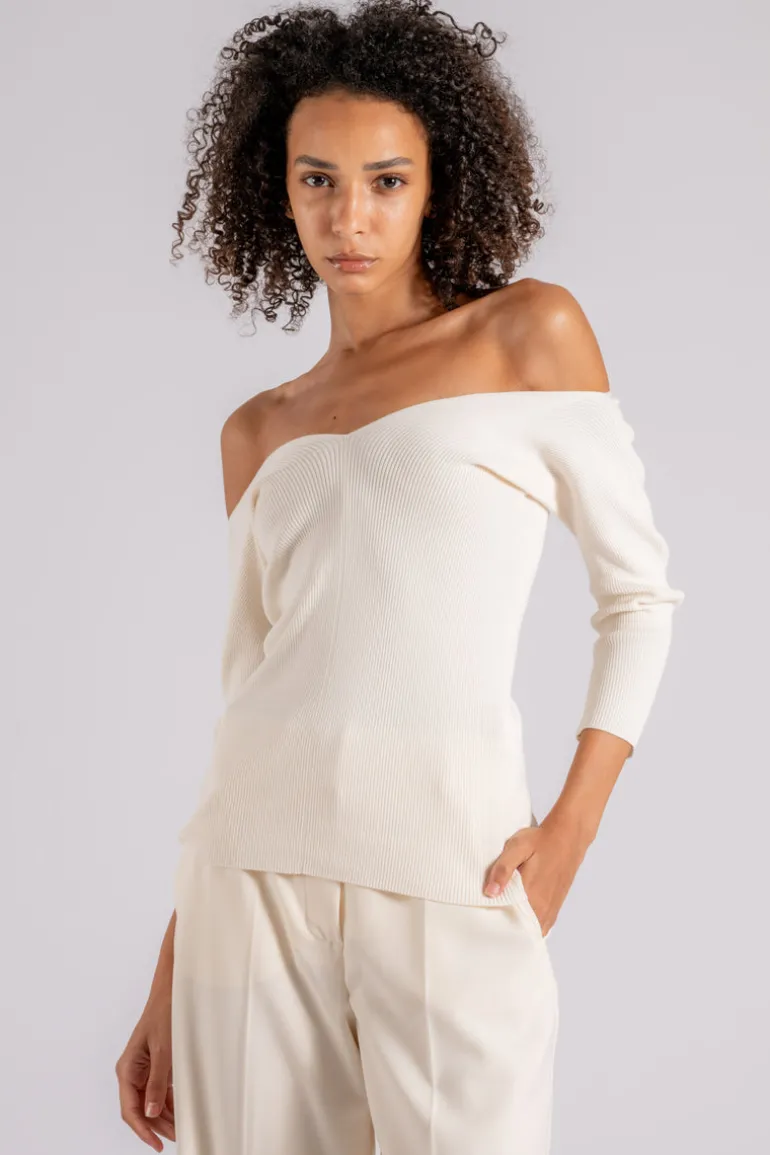 Maglia beige in viscosa/poliestere