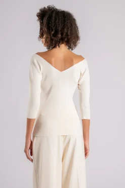 Maglia beige in viscosa/poliestere