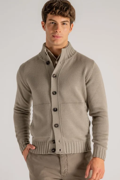 Maglia bomber merino grigio