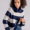 Maglia collo alto 100% ws blu