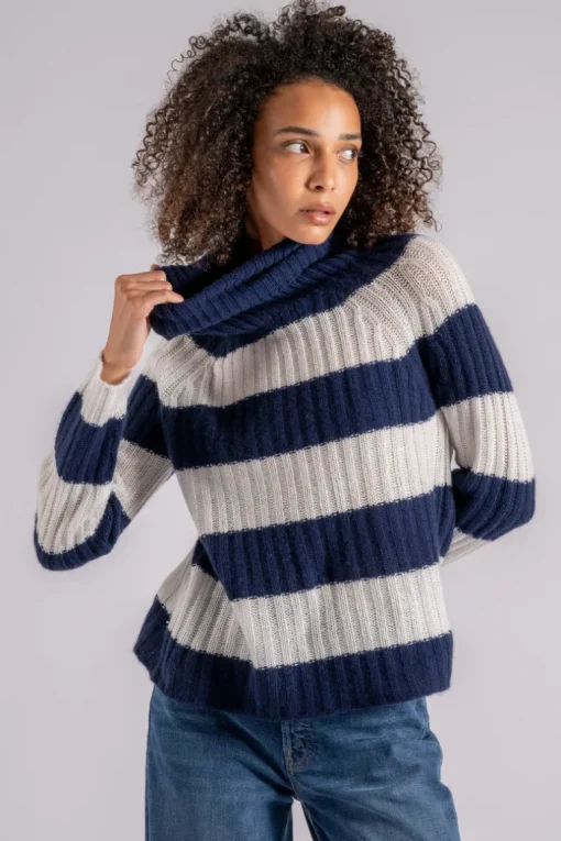 Maglia collo alto 100% ws blu