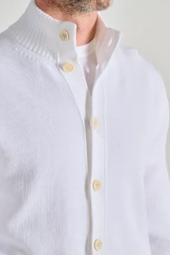 Maglia con bottoni cotone bianco