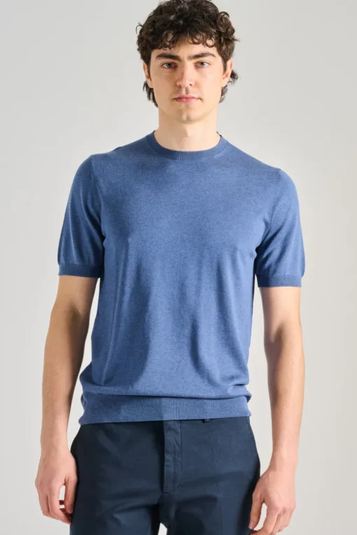 Maglia cotsilk blu