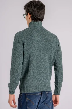 Maglia dolcevita extra fine lana merino verde