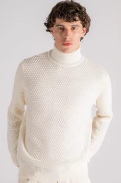 Maglia dolcevita lana merino beige