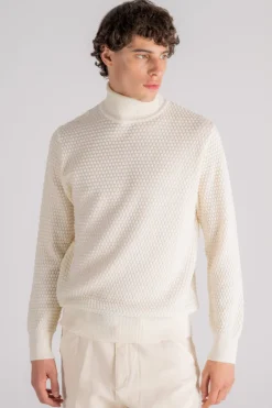 Maglia dolcevita lana merino beige
