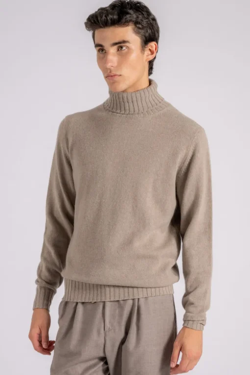Maglia dolcevita lana/cashmere grigio