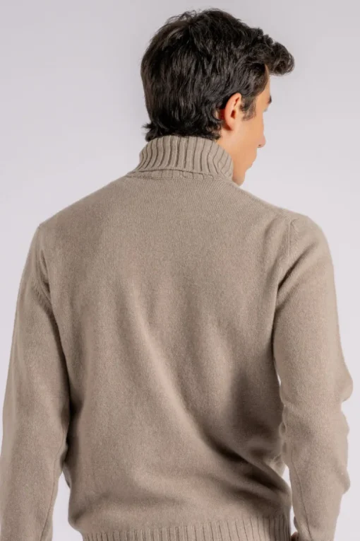 Maglia dolcevita lana/cashmere grigio