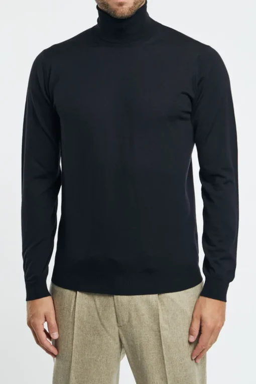 Maglia dolcevita royal merino blu