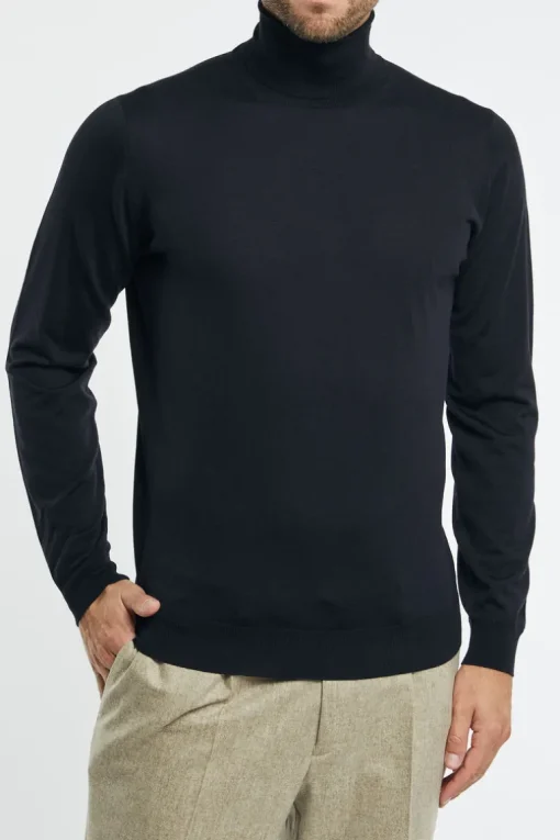 Maglia dolcevita royal merino blu
