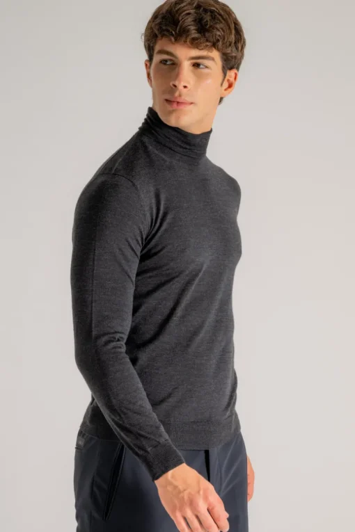 Maglia dolcevita royal merino grigio