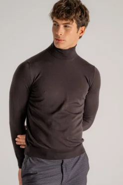 Maglia dolcevita royal merino marrone