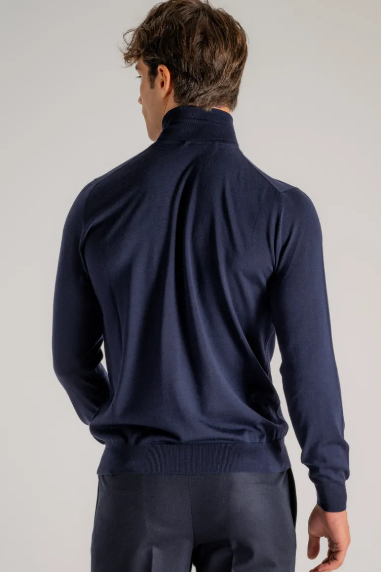 Maglia dolcevita royal merino blu