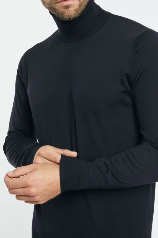 Maglia dolcevita royal merino blu