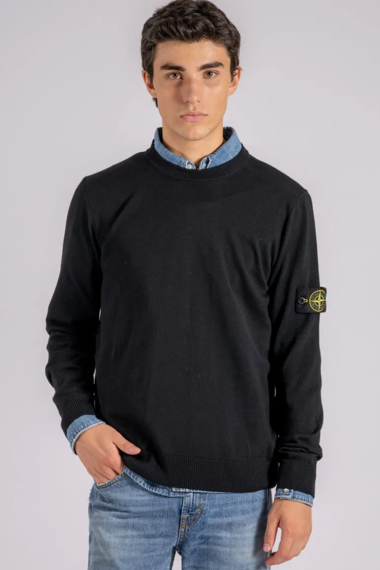 Maglia gircollo 100% lana vergine nero