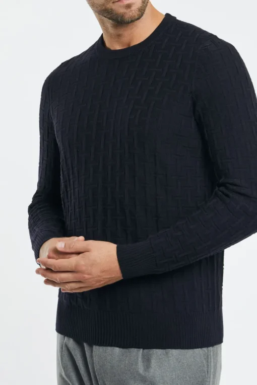 Maglia girocollo blu