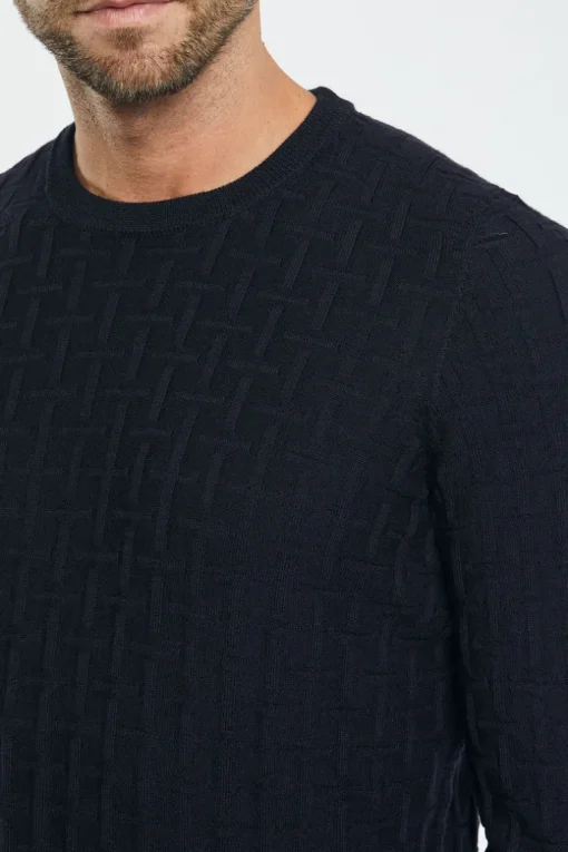 Maglia girocollo blu