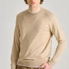 Maglia girocollo cotone beige