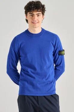 Maglia girocollo cotone blu