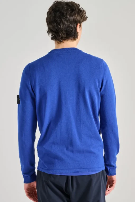 Maglia girocollo cotone blu