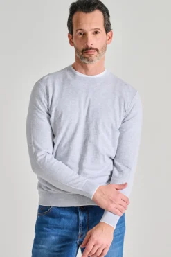 Maglia girocollo cotone grigio