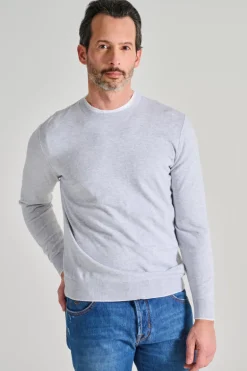 Maglia girocollo cotone grigio