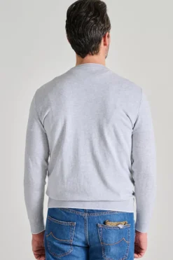 Maglia girocollo cotone grigio