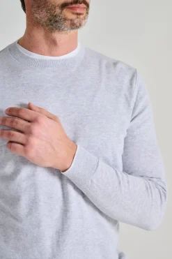 Maglia girocollo cotone grigio