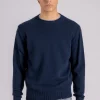 Maglia girocollo lana/cashmere blu