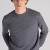 Maglia girocollo lavorata 100% lana merino grigio