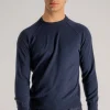Maglia girocollo raglan lana/cashmere blu