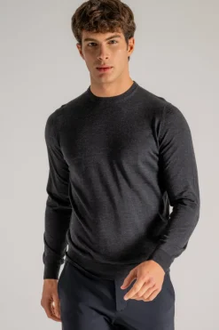 Maglia girocollo royal merino grigio
