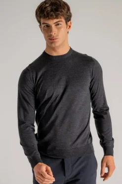 Maglia girocollo royal merino grigio
