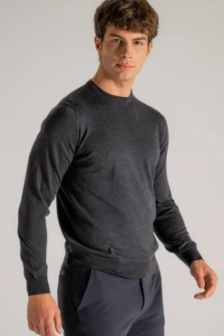 Maglia girocollo royal merino grigio