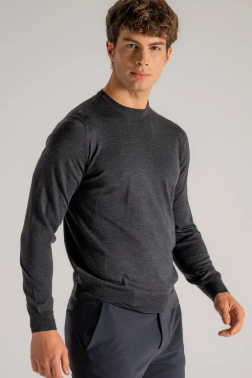 Maglia girocollo royal merino grigio