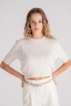 Maglia ilaria cashmere/poliammide beige