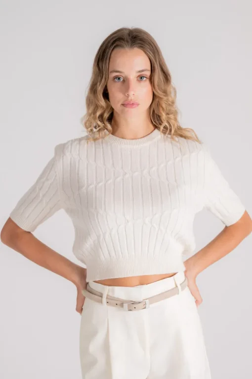 Maglia ilaria cashmere/poliammide beige