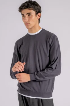 Maglia lana 140 girocollo grigio