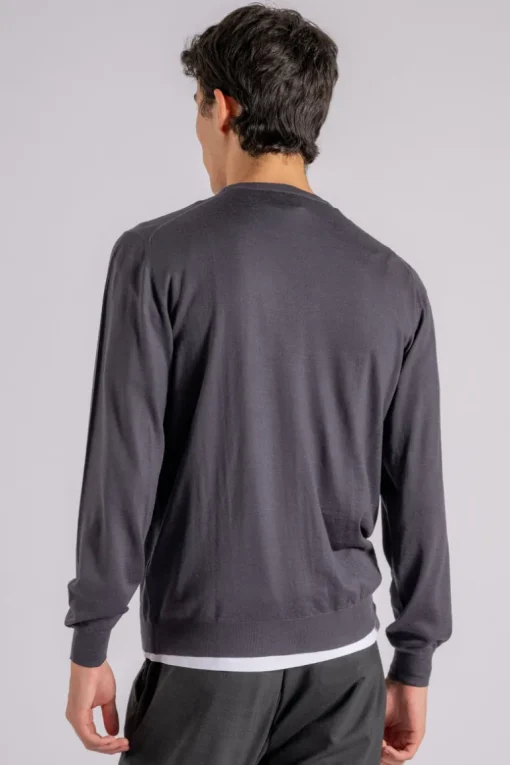 Maglia lana 140 girocollo grigio