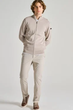 Maglia maxell full zip knit beige