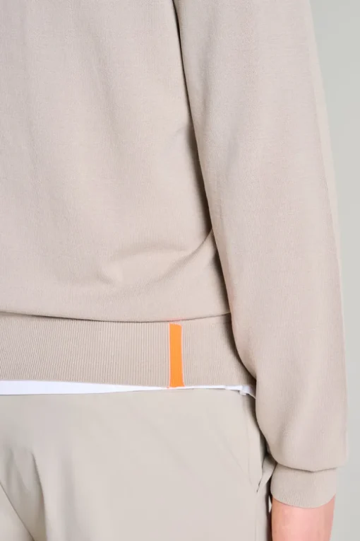 Maglia maxell full zip knit beige